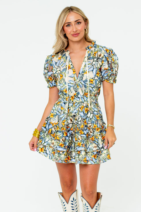 Clementine Elastic Waist Mini Dress - Meadow
